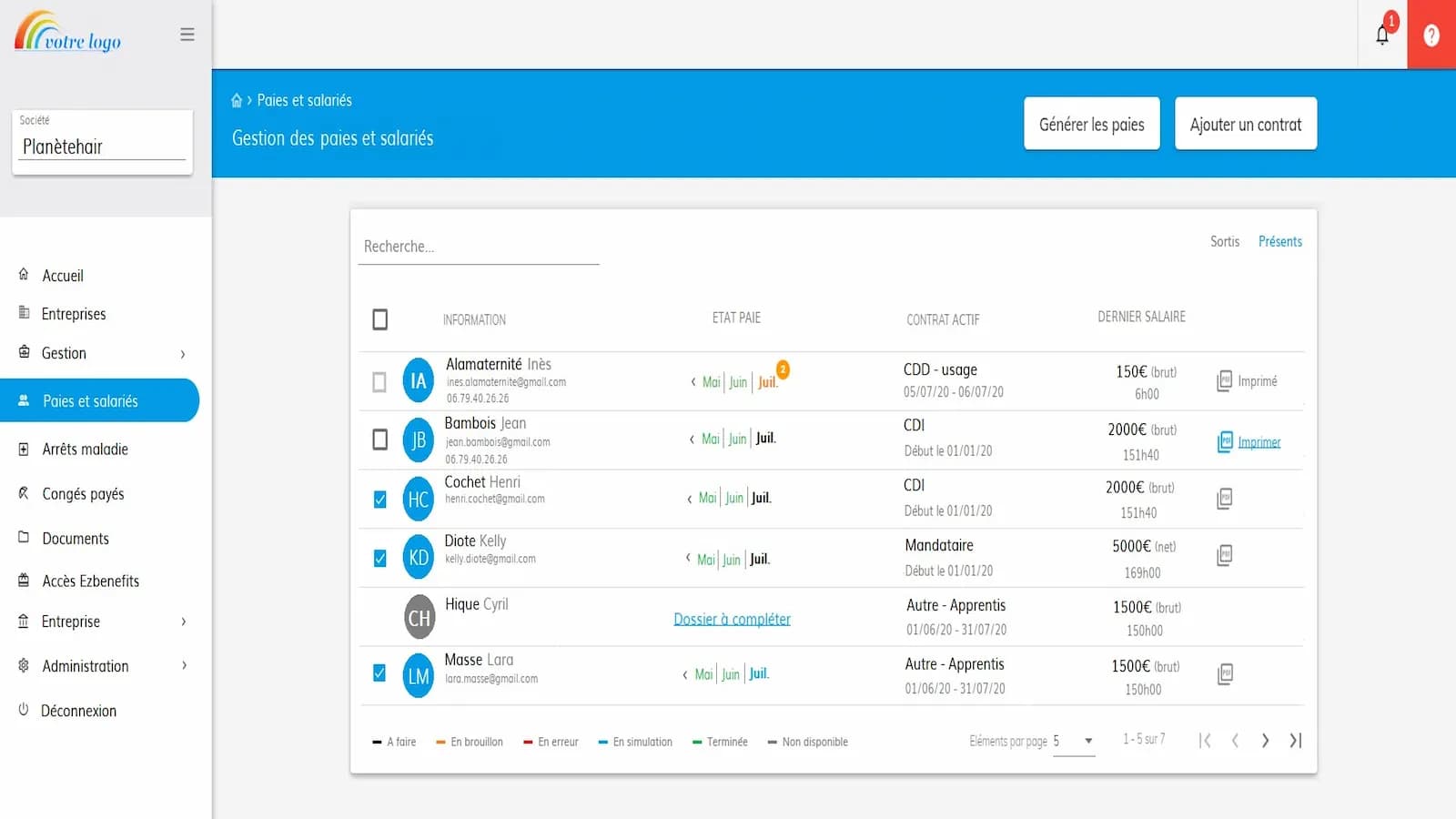 SaaS Gestion de Paie